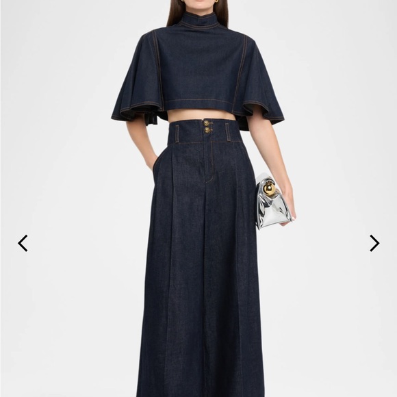 Zimmermann hypnotic Denim capelet with Gold Zipper - Picture 2 of 3